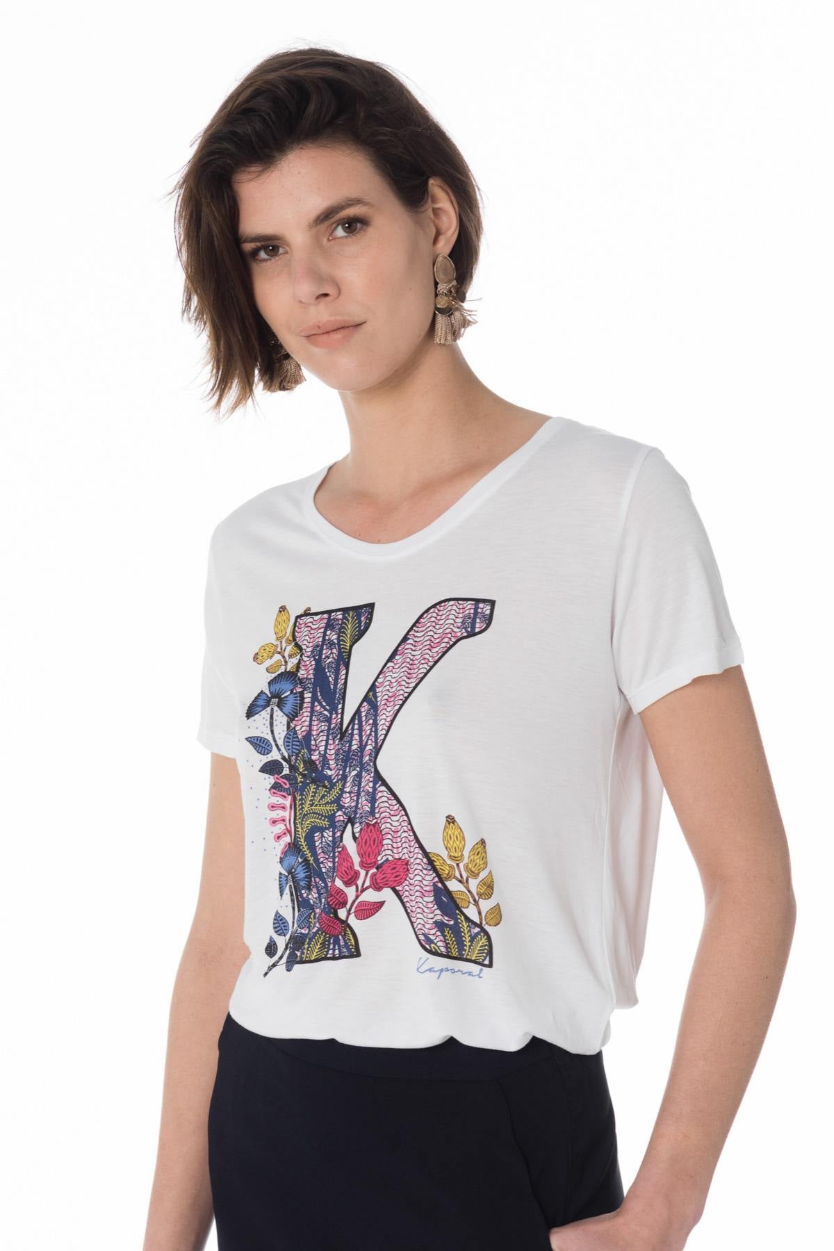 White floral logo t-shirt - Image n°1