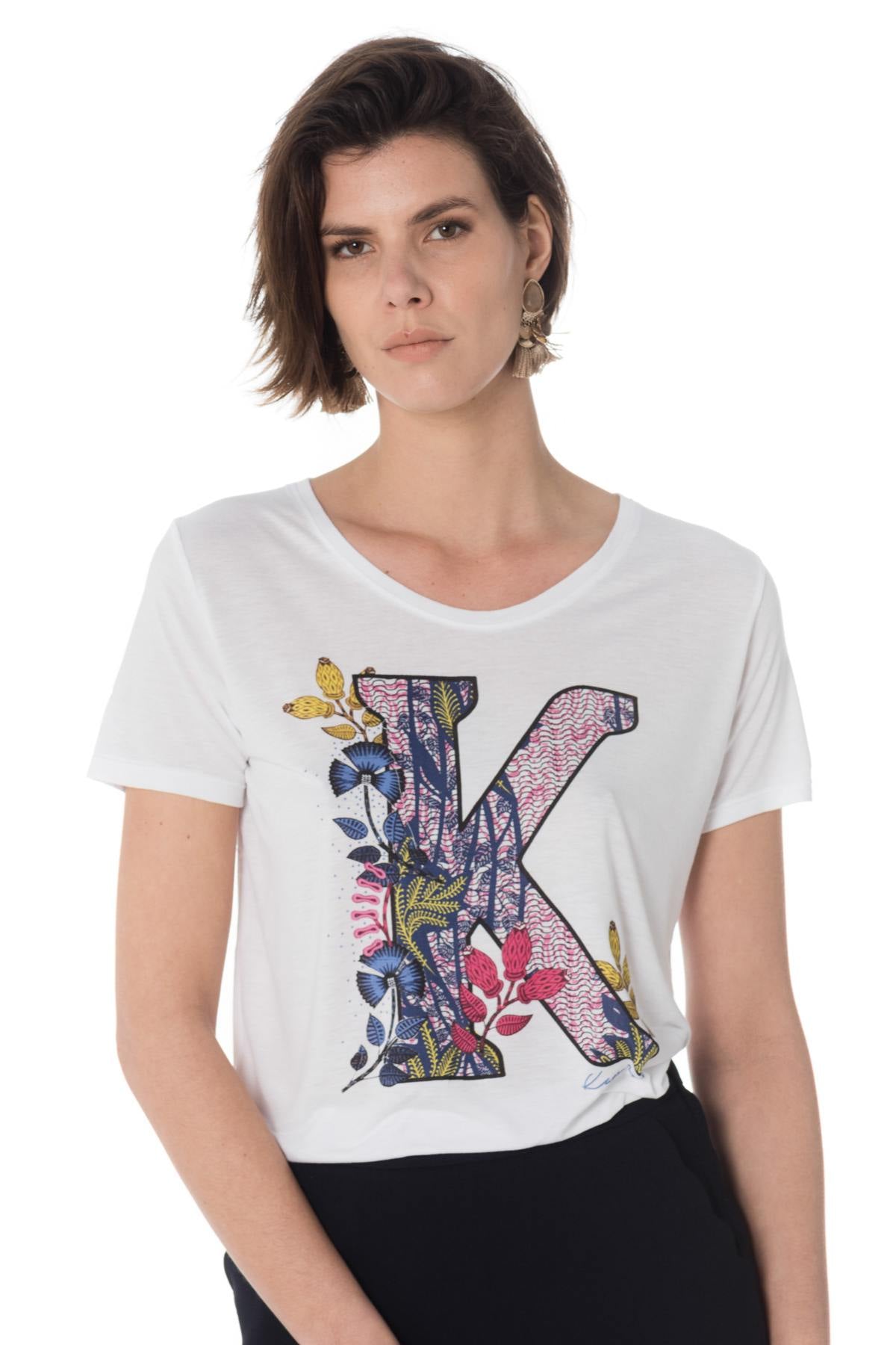 White floral logo t-shirt - Image n°5