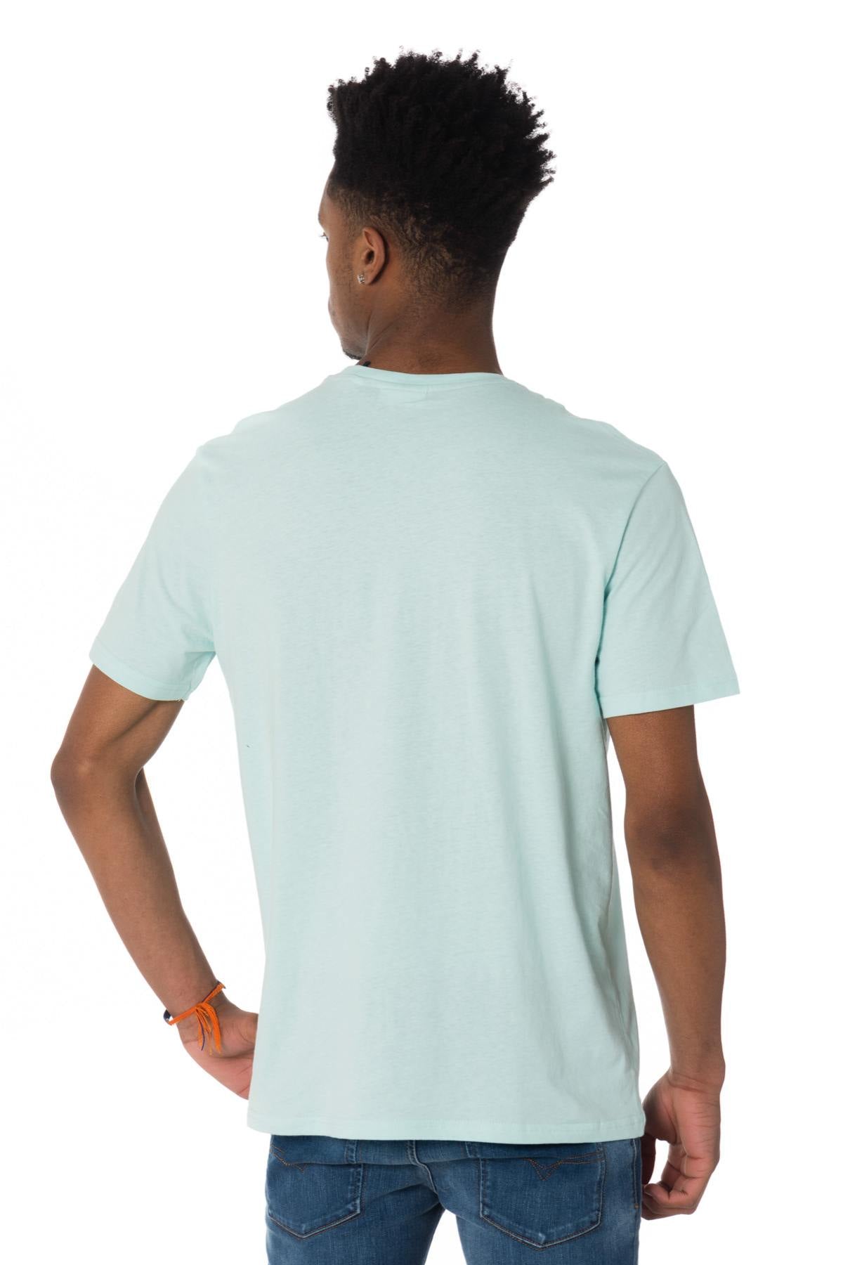 Pastel blue V-neck t-shirt - Image n°3