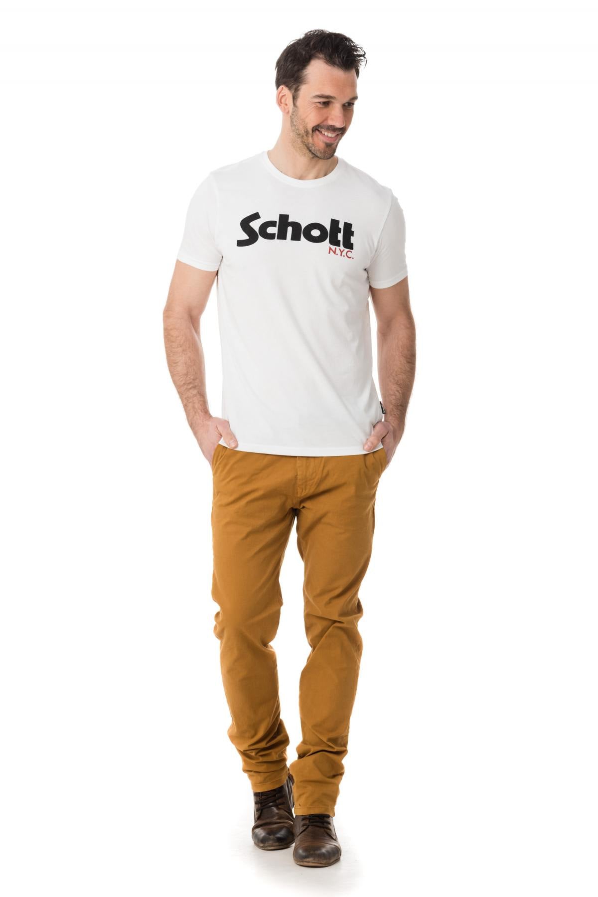 Schott NYC t-shirt with plain white writing - Image n°2