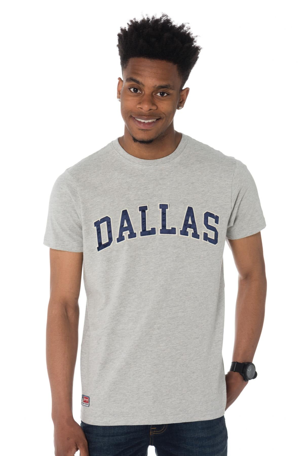 Schott gray t-shirt with Dallas logo - Image n°1