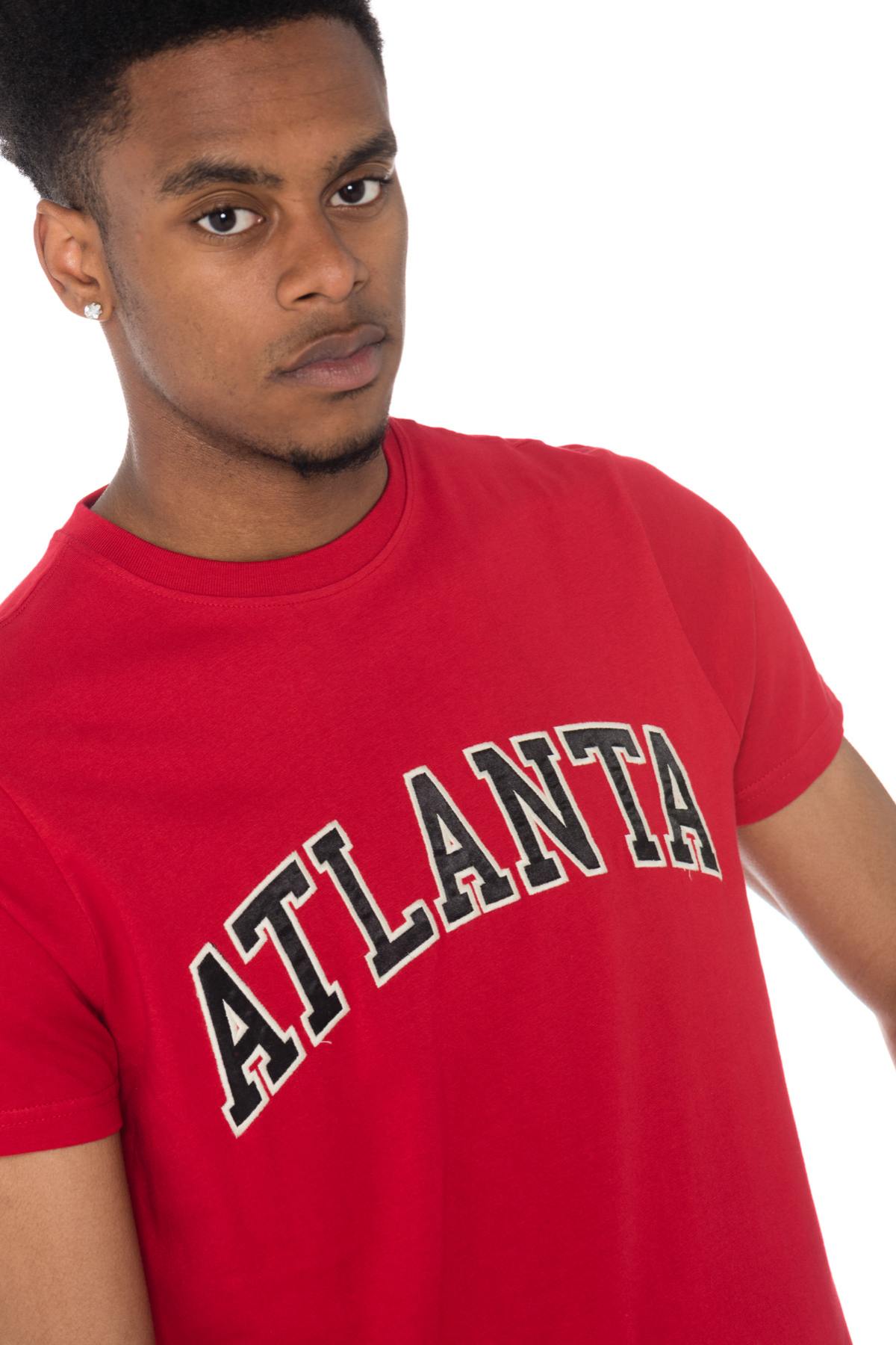 Schott red t-shirt with black Atlanta logo - Image n°4