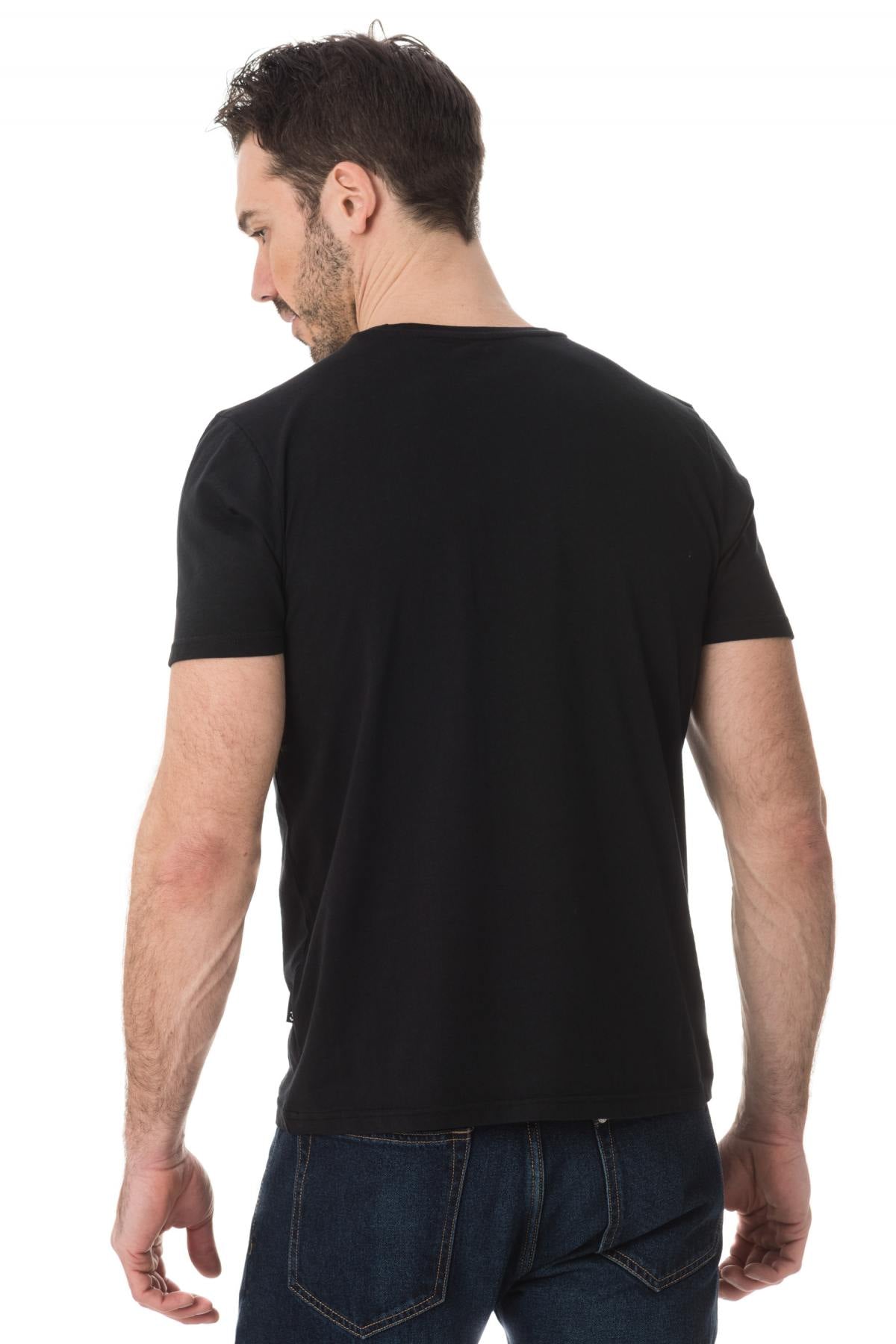 Plain black Schott t-shirt with white logo - Image n°3