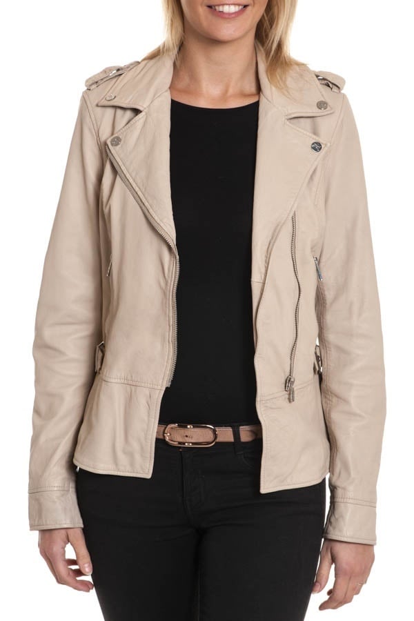 Arma Women's Beige Leather Jacket - Image n°2