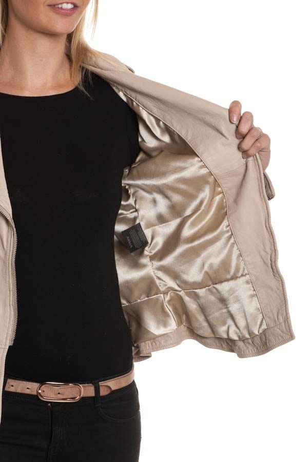 Arma Women's Beige Leather Jacket - Image n°4