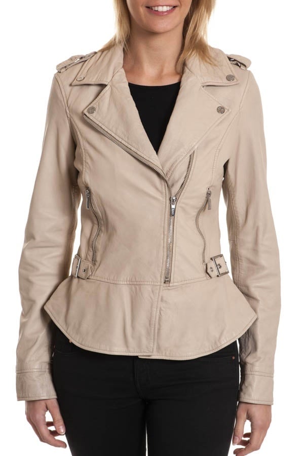 Arma Women's Beige Leather Jacket - Image n°1