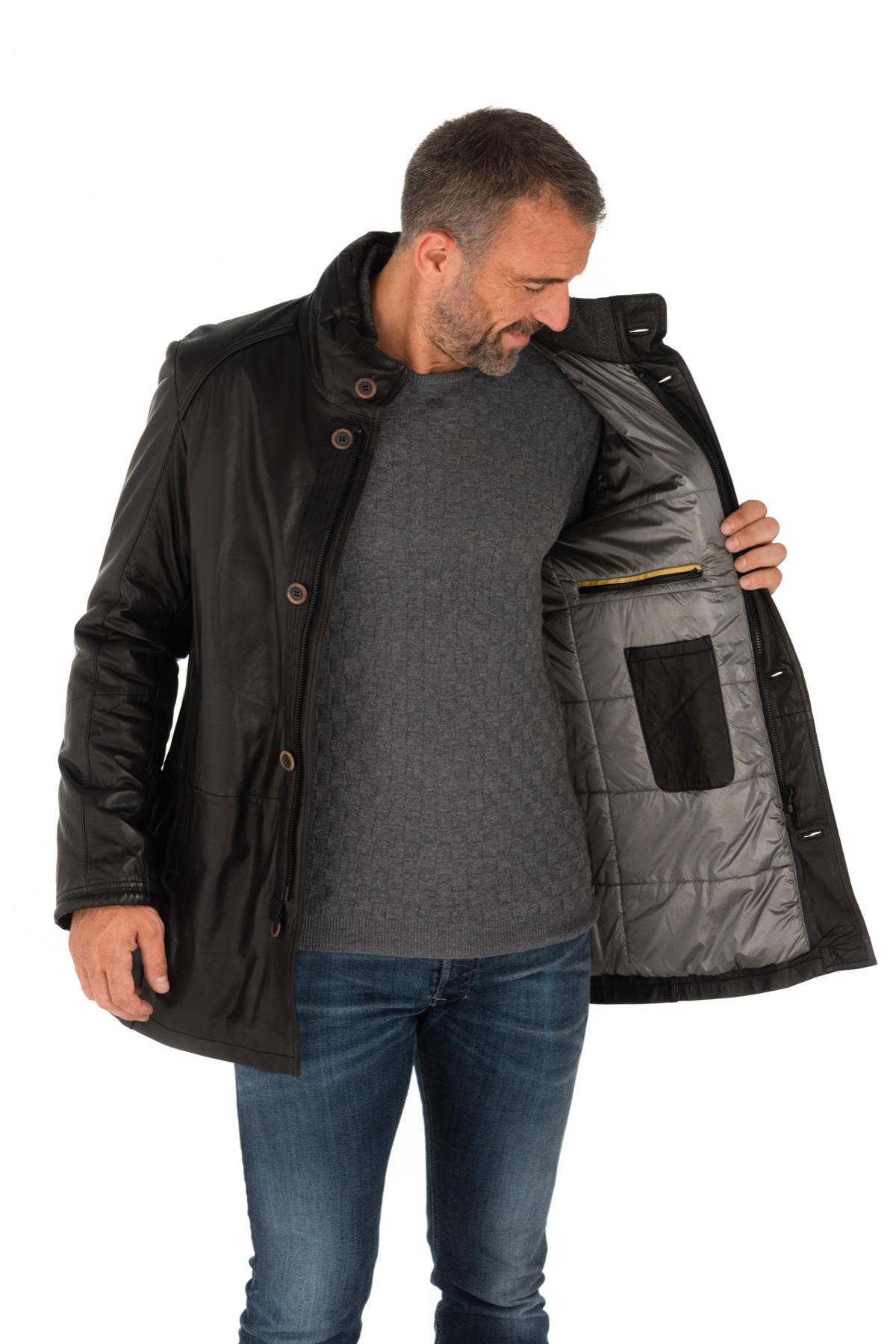 Bugatti Black Lambskin Leather Jacket - Image n°4