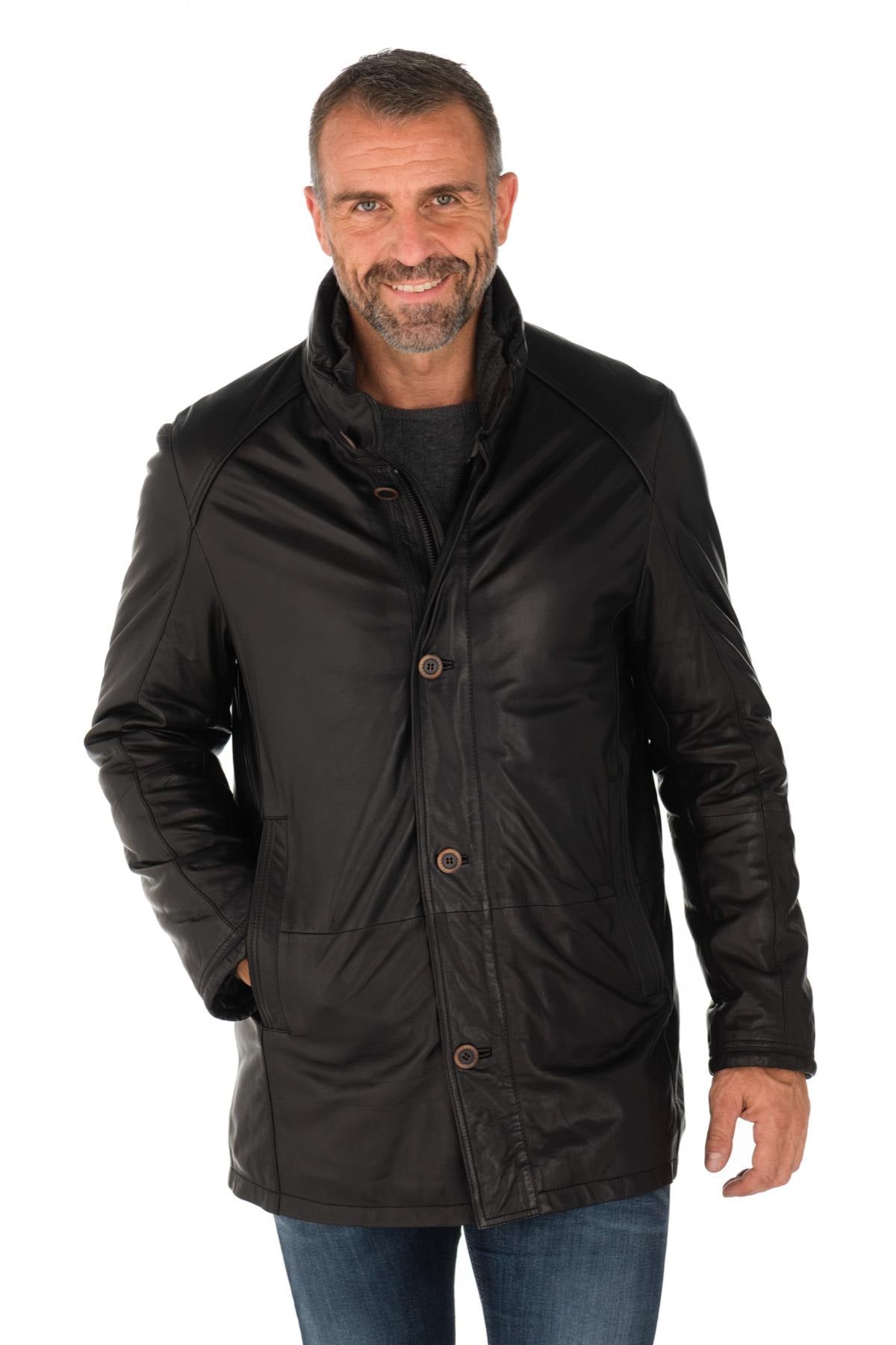 Bugatti Black Lambskin Leather Jacket - Image n°6