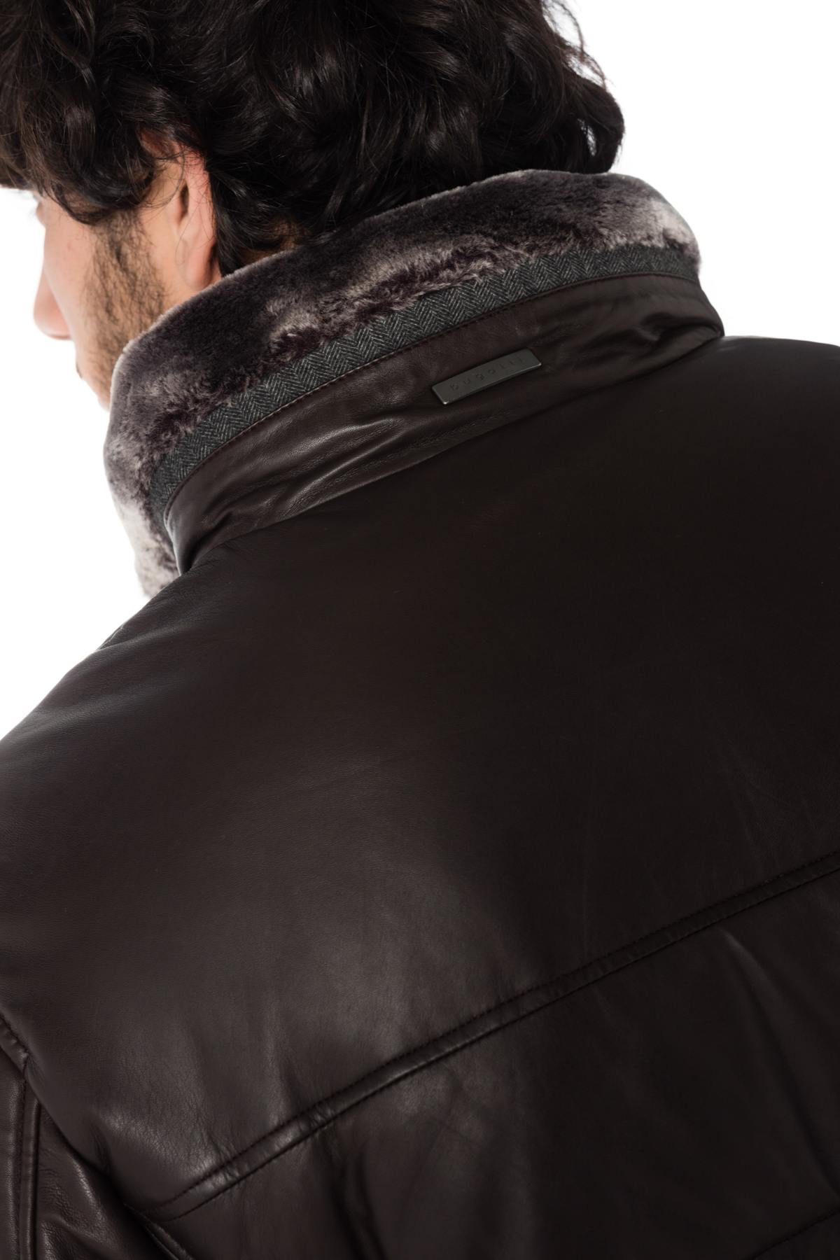 Bugatti men's dark brown lambskin down jacket - Image n°4