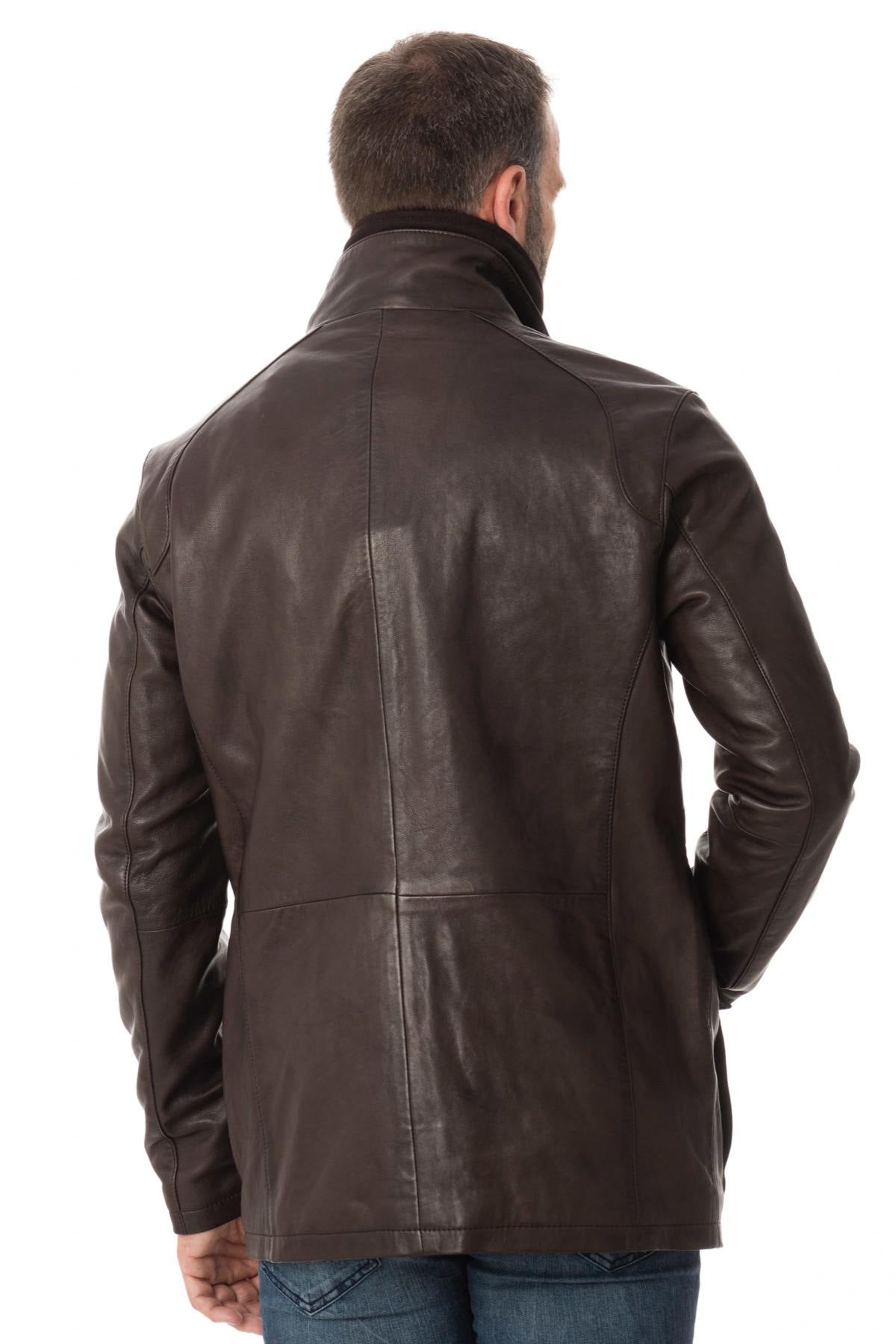 Stand-up collar lambskin jacket - Image n°5