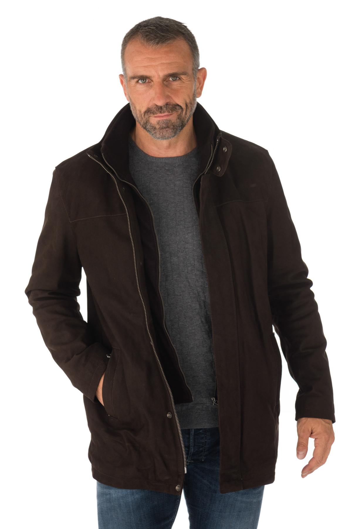 Men's brown cowhide leather jacket - Image n°5