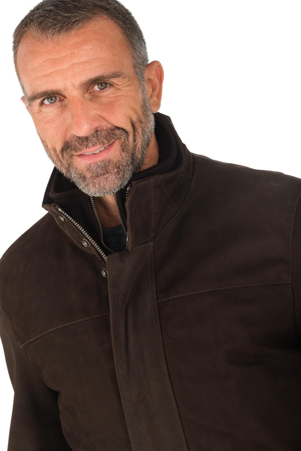 Men's brown cowhide leather jacket - Image n°3