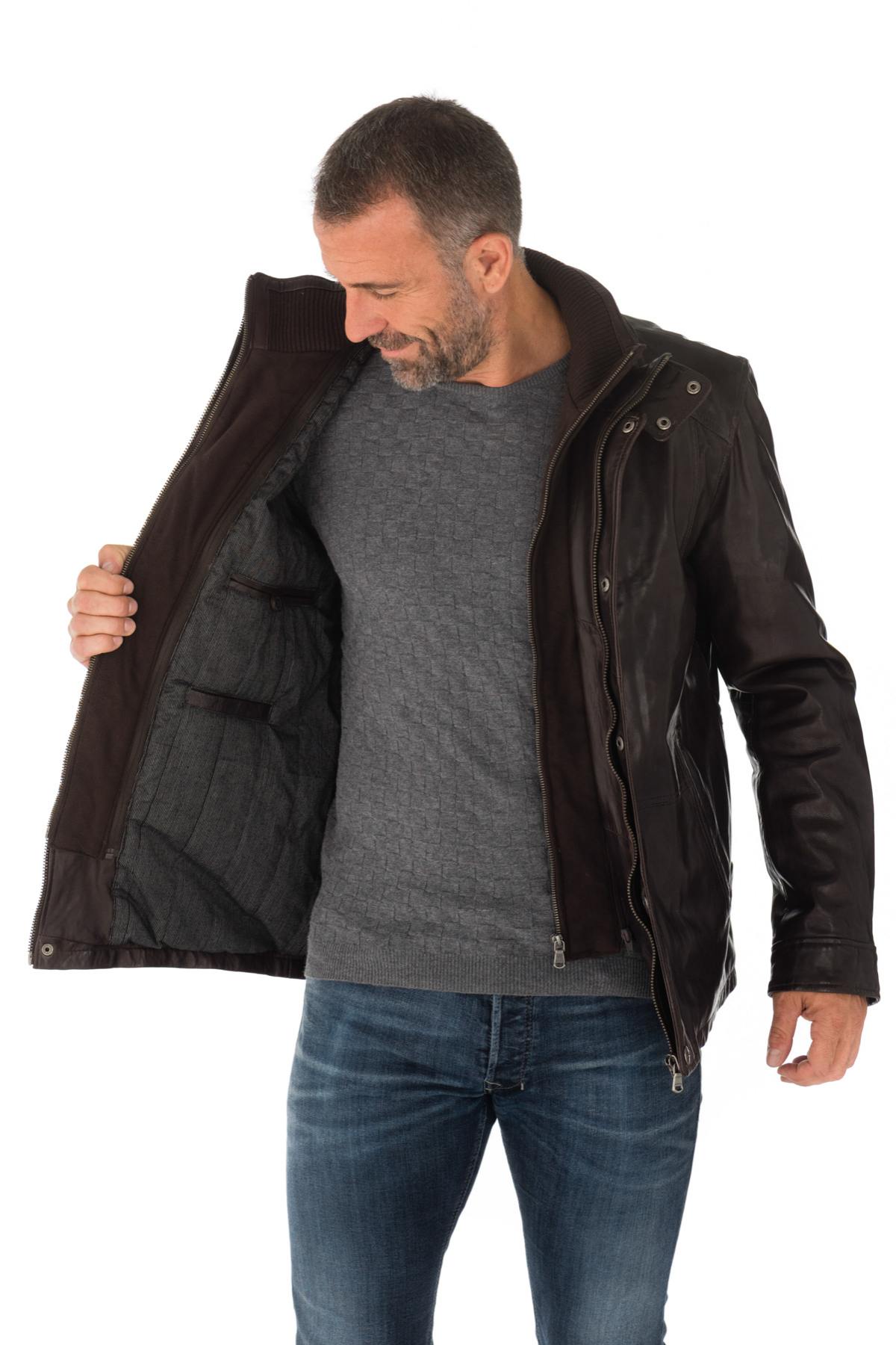 Men's Daytona Dark Brown Leather Jacket for Men - Image n°6