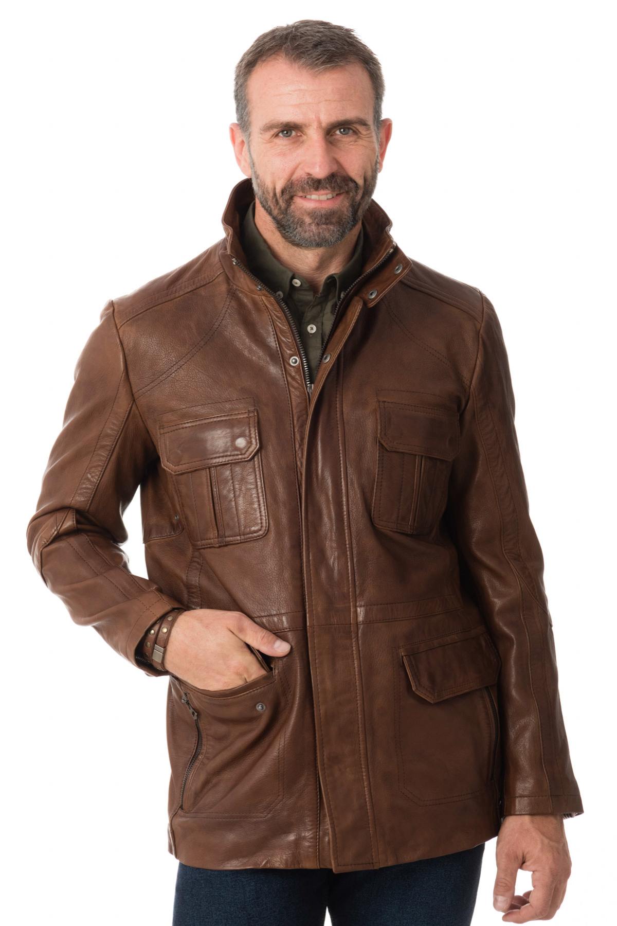 Bison lamb leather safari jacket - Image n°1