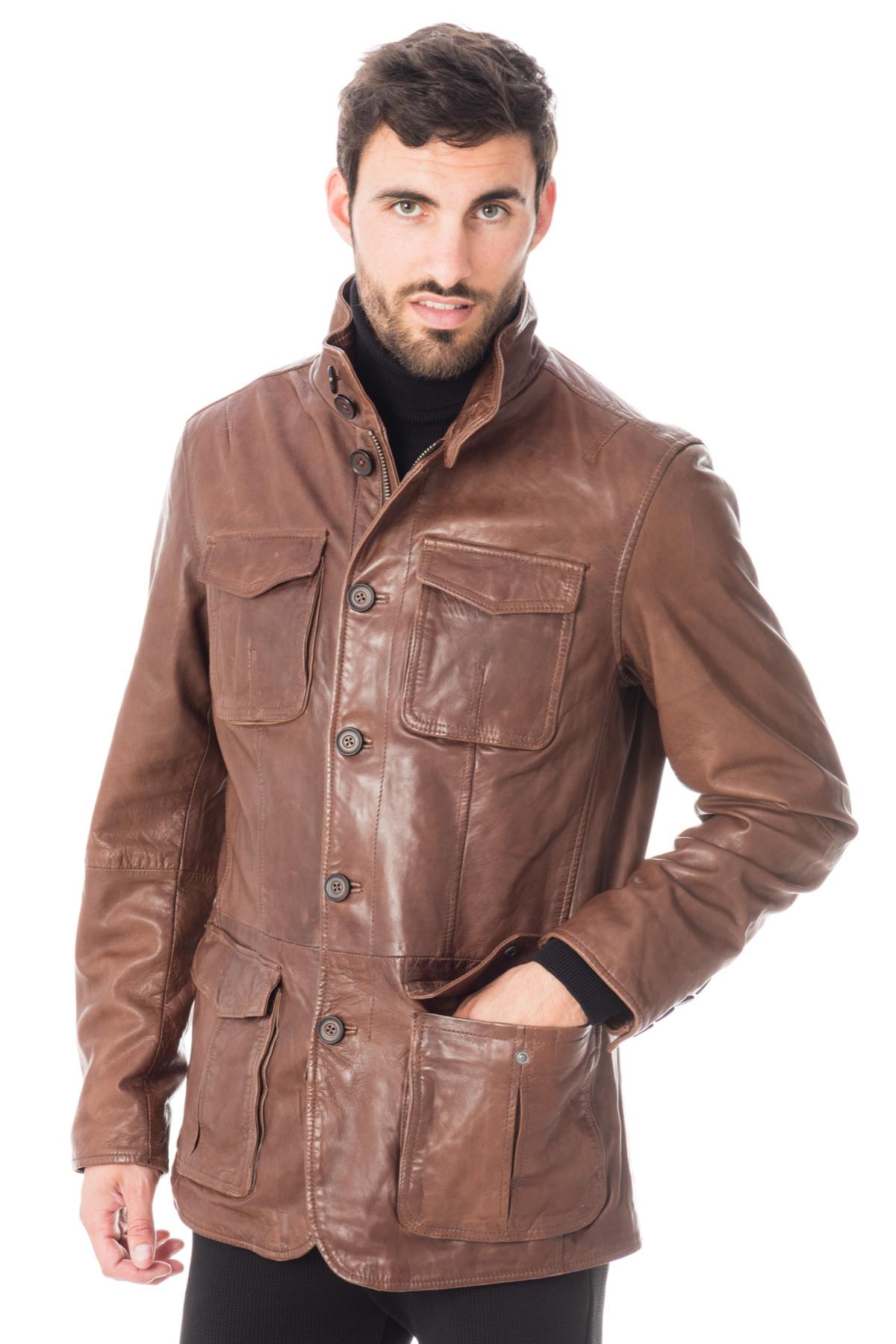 Men's lambskin safari jacket - Image n°1