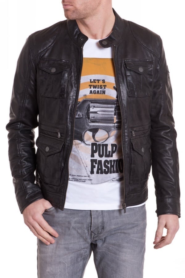 Mauritius Men's Black Leather Jacket - Image n°2