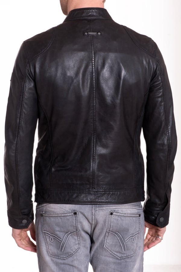 Mauritius Men's Black Leather Jacket - Image n°5