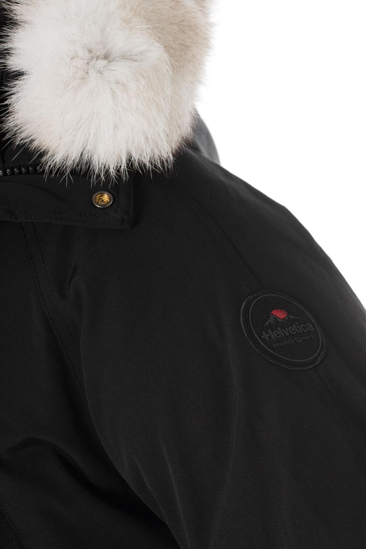 Men's navy blue parka with white fur - Image n°6