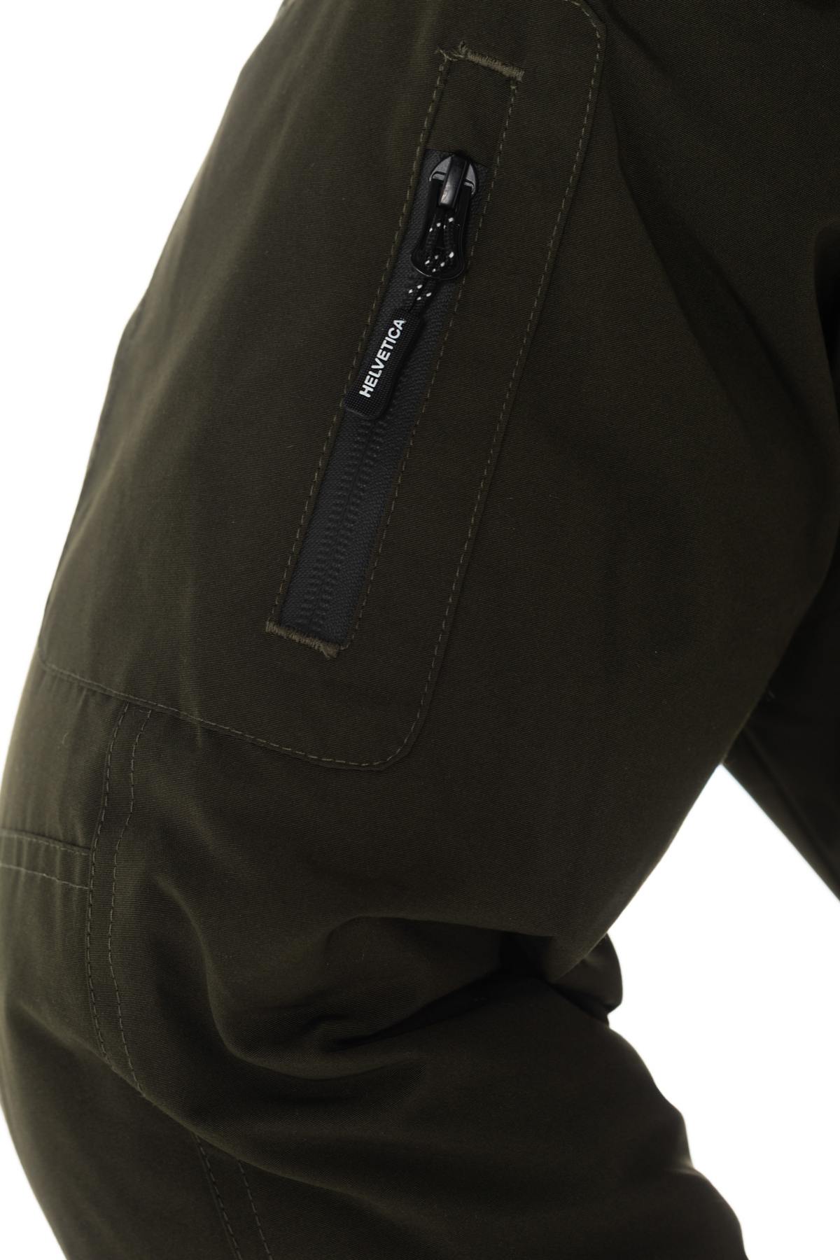 Helvetica men's khaki parka with black collar - Image n°8