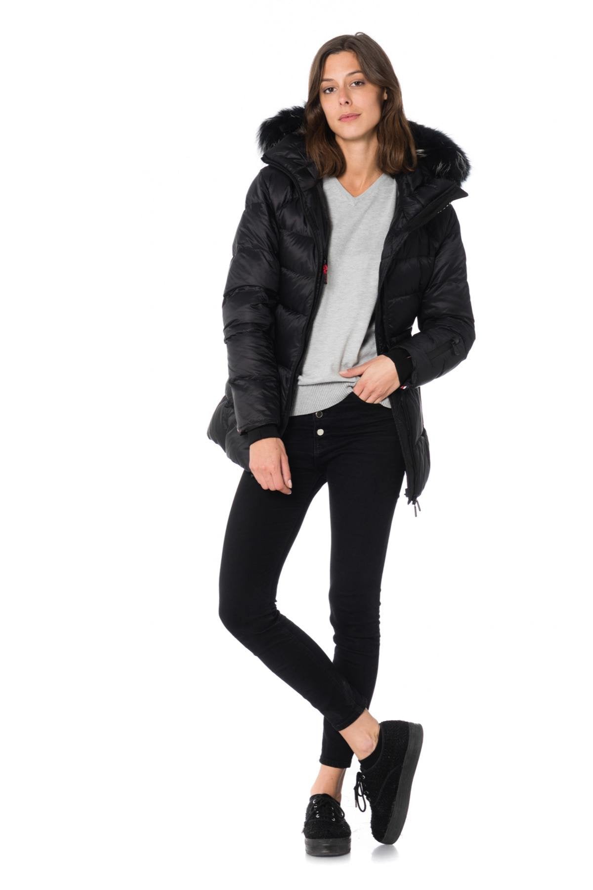 Helvetica women's black down jacket - Image n°3