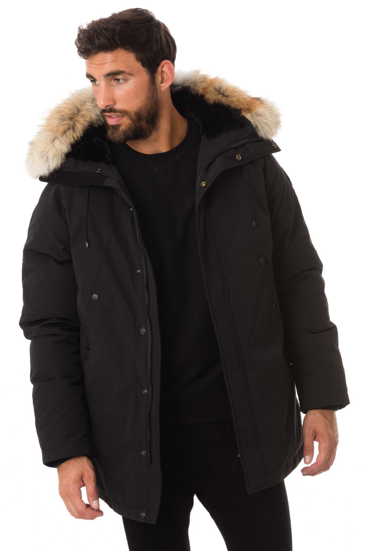 Helvetica men's black parka - Image n°1