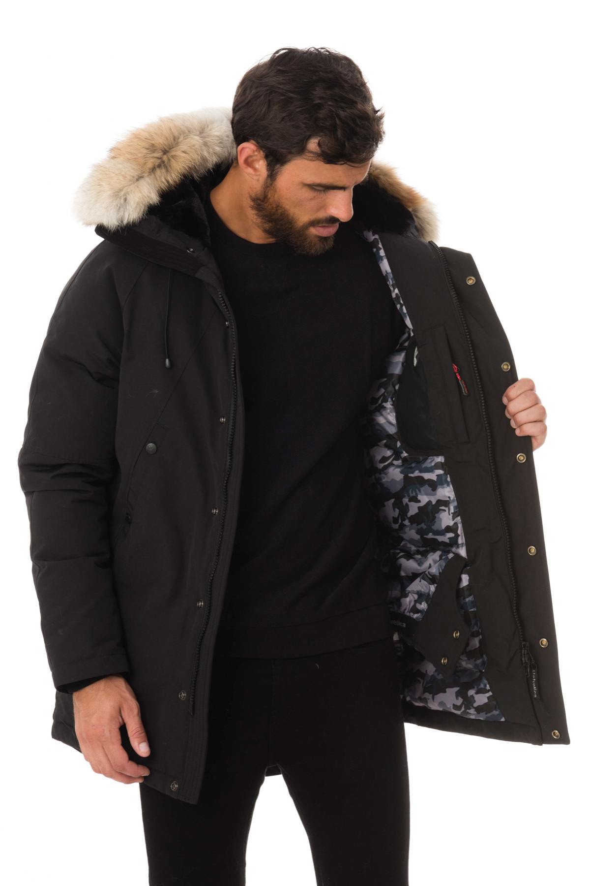 Helvetica men's black parka - Image n°4