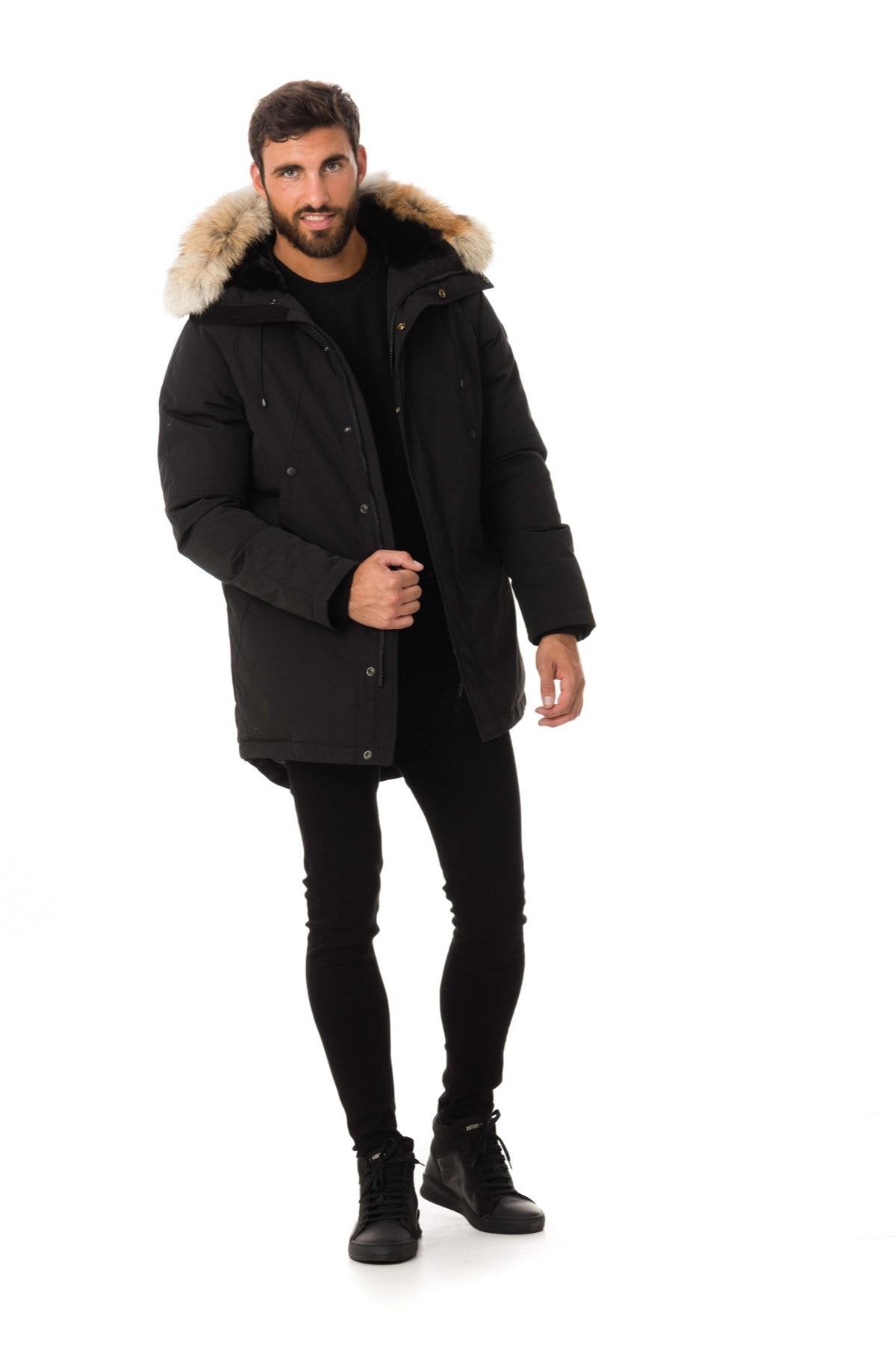 Helvetica men's black parka - Image n°2