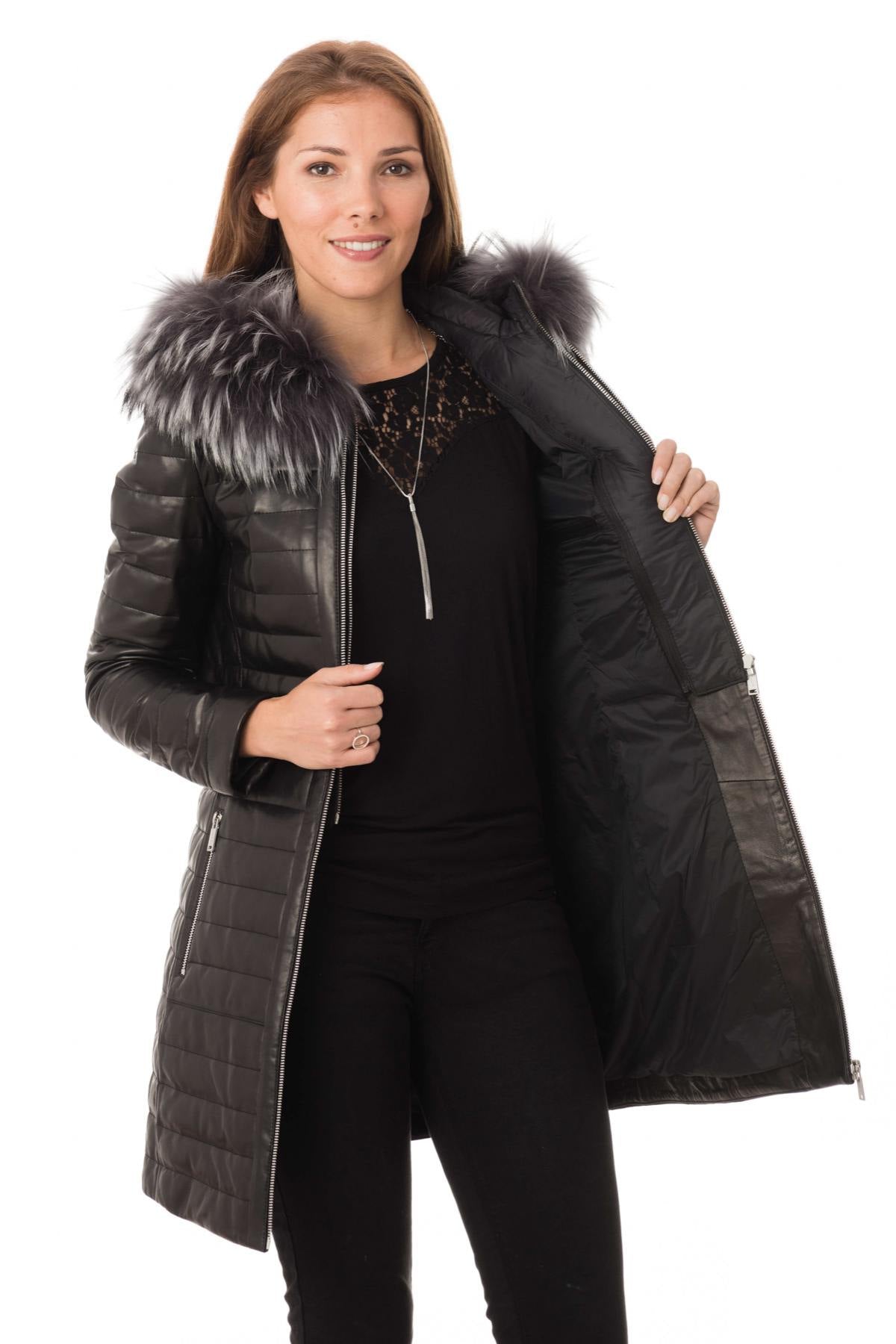 Women's long down jacket - Image n°4