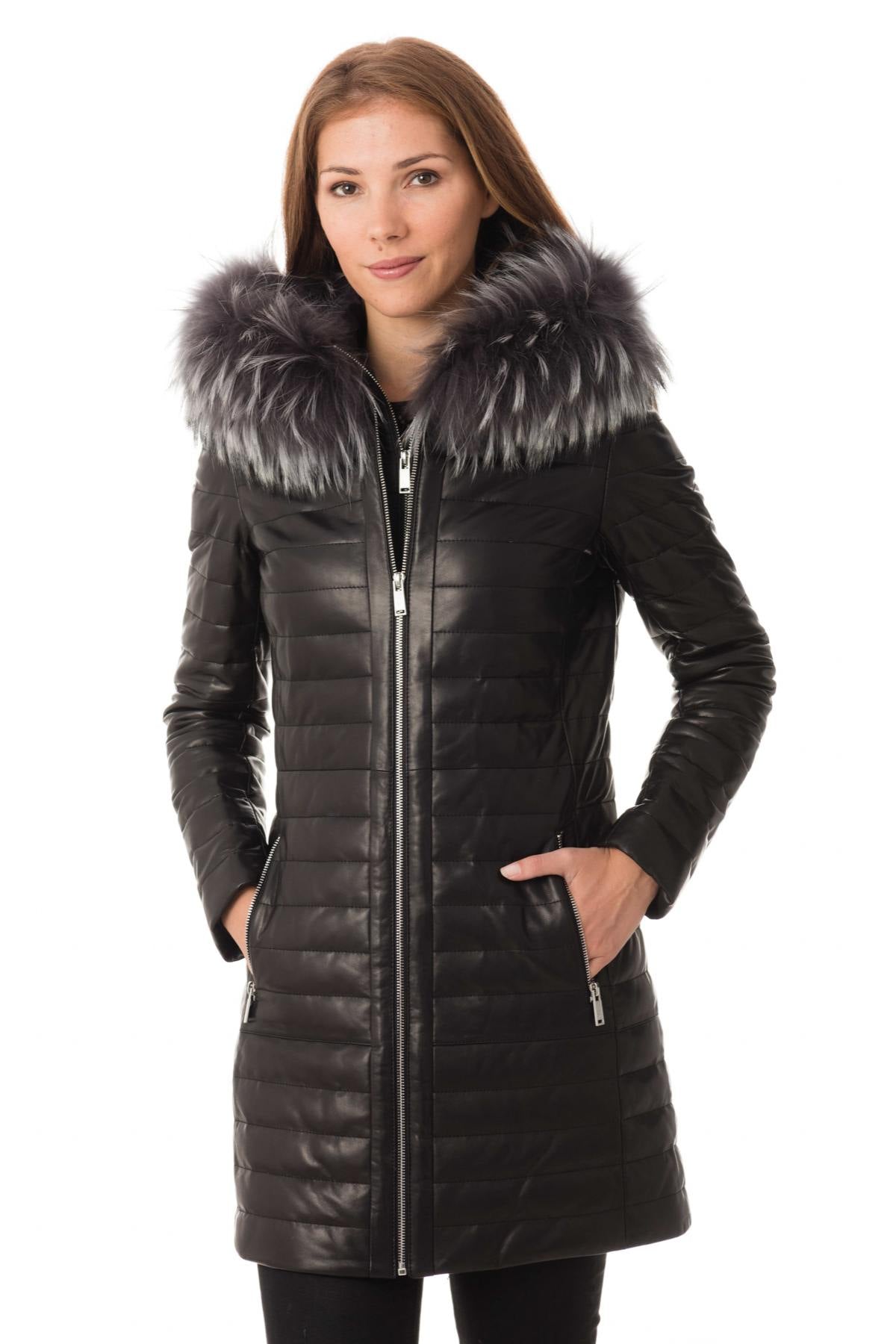 Women's long down jacket - Image n°1