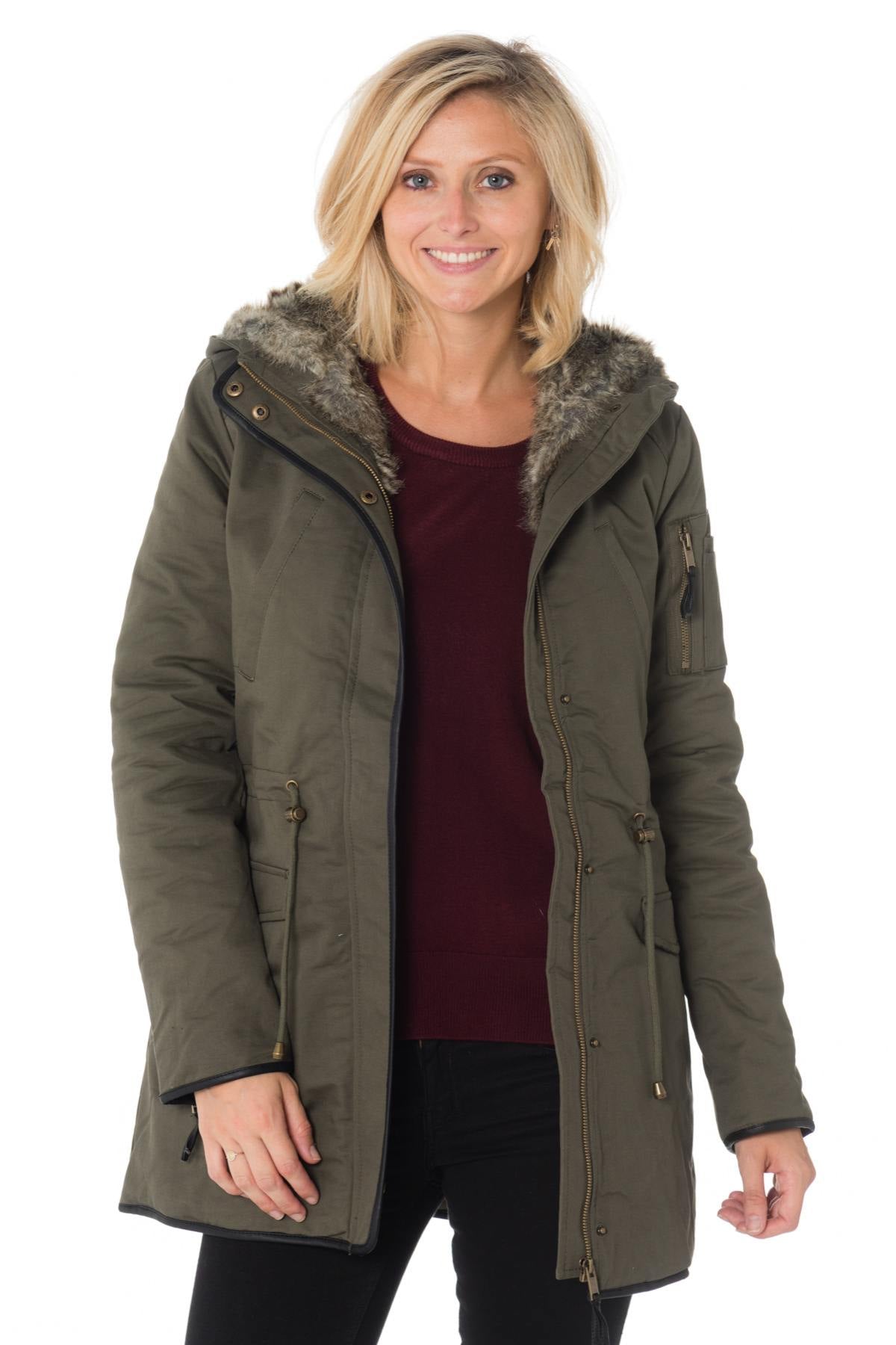 Kaporal women's khaki parka - Image n°1