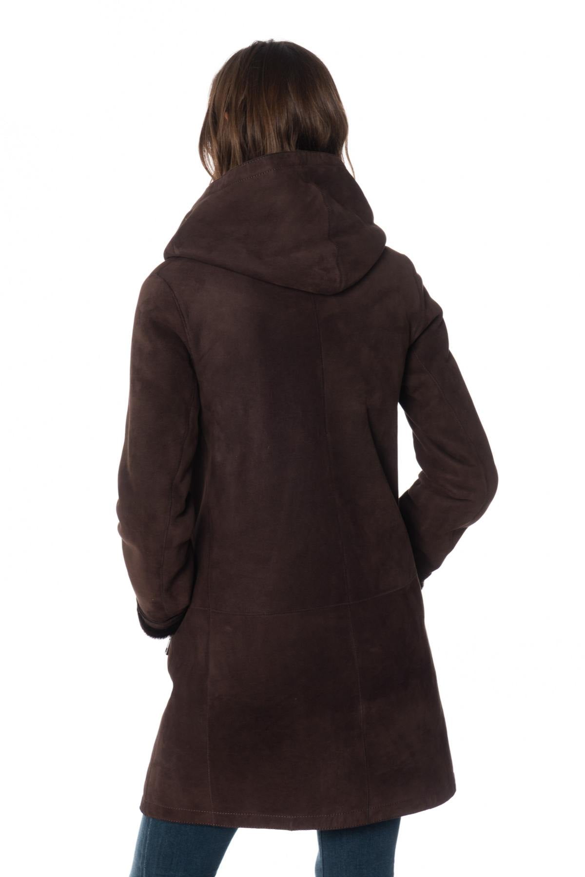 Brown shearling lamb coat - Image n°5