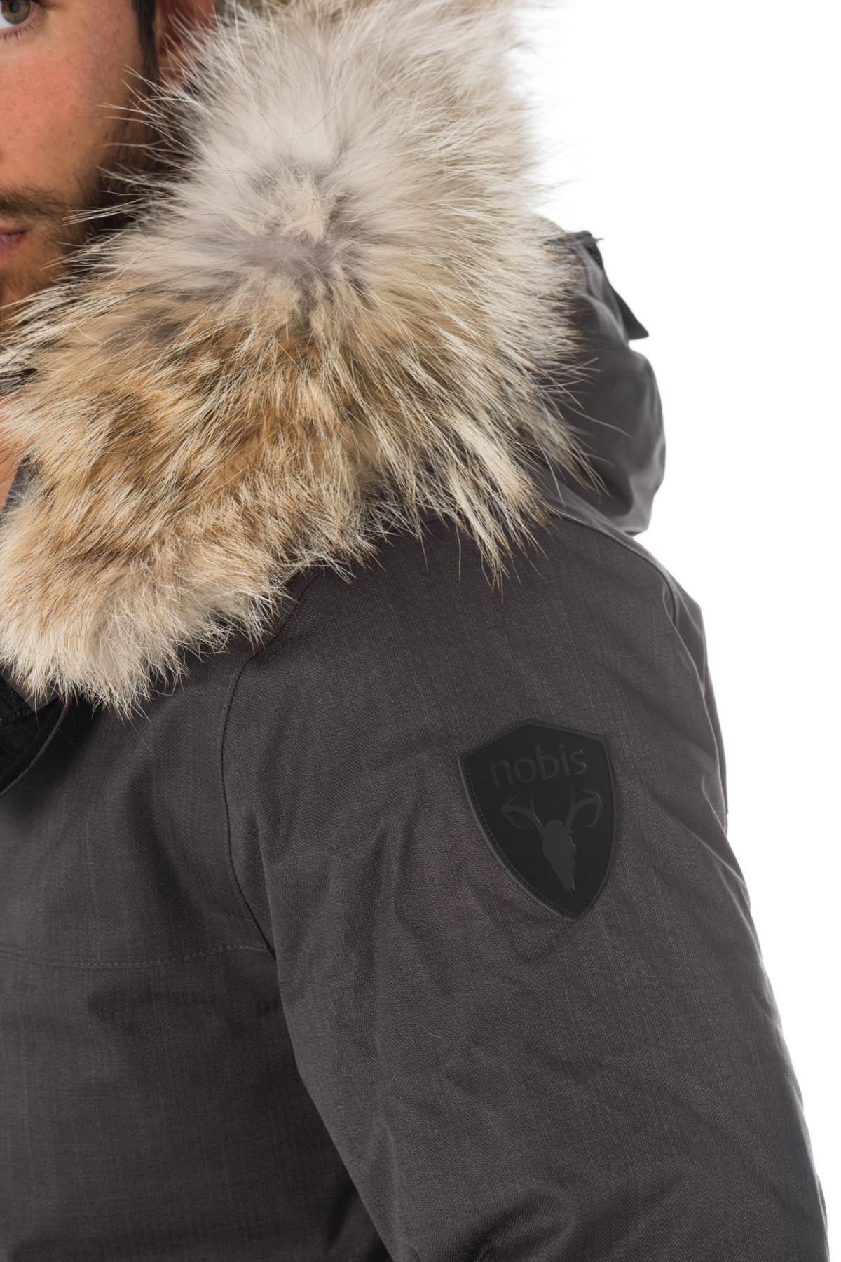 Nobis men's gray parka with coyote fur - Image n°5