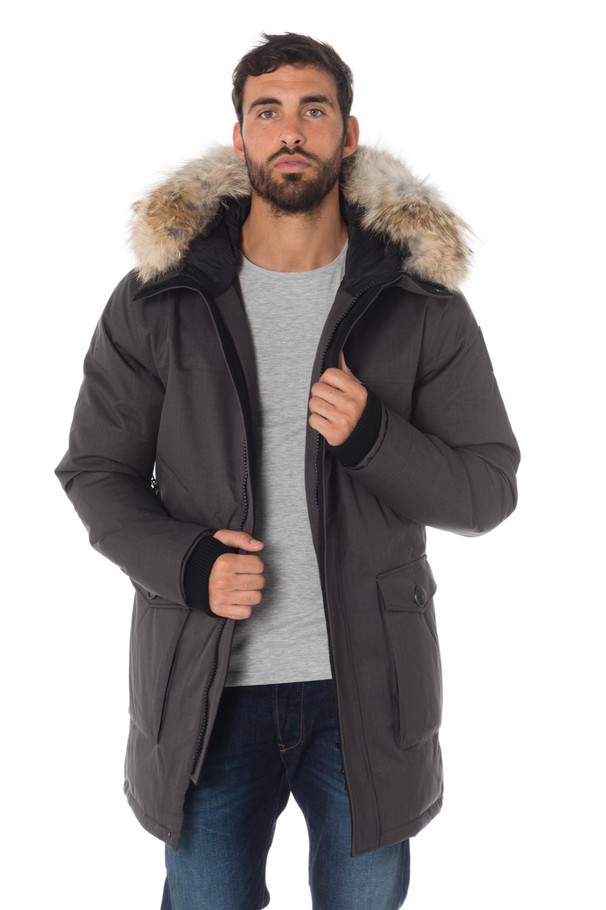 Nobis men's gray parka with coyote fur - Image n°3