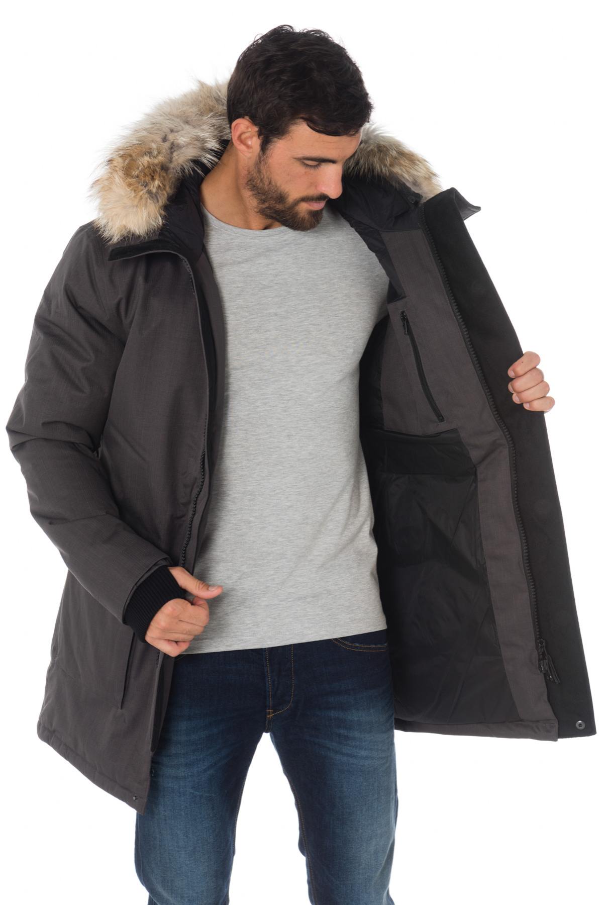 Nobis men's gray parka with coyote fur - Image n°6