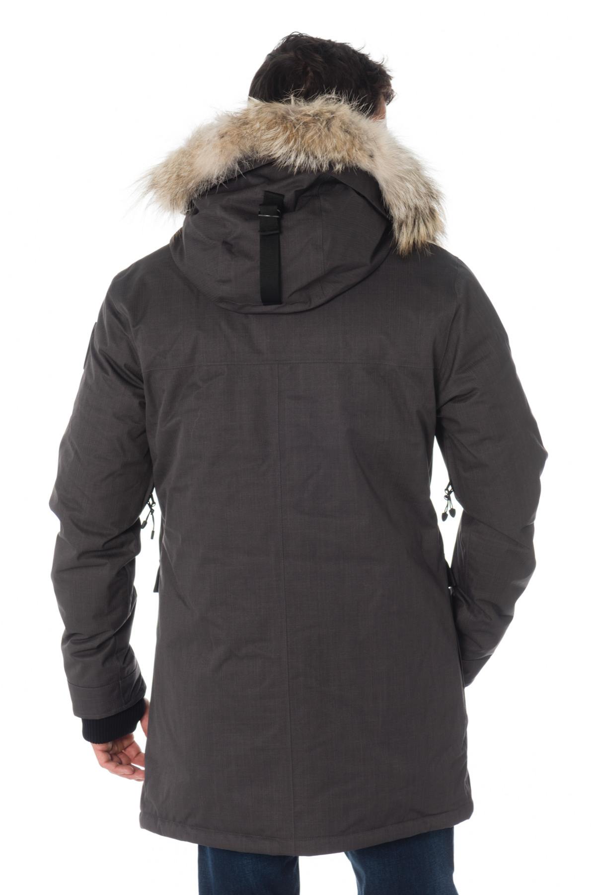 Nobis men's gray parka with coyote fur - Image n°4