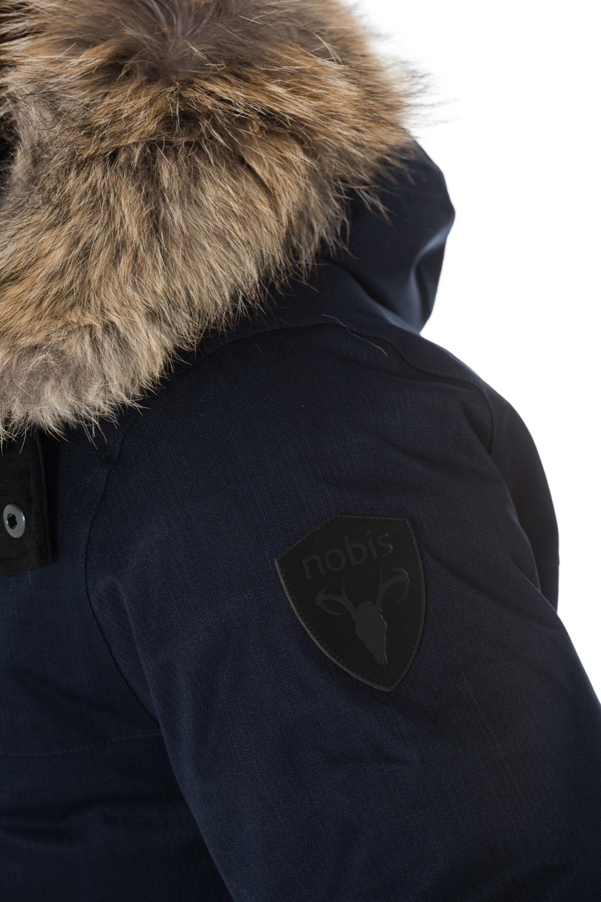 Nobis men's navy blue parka with coyote fur - Image n°5