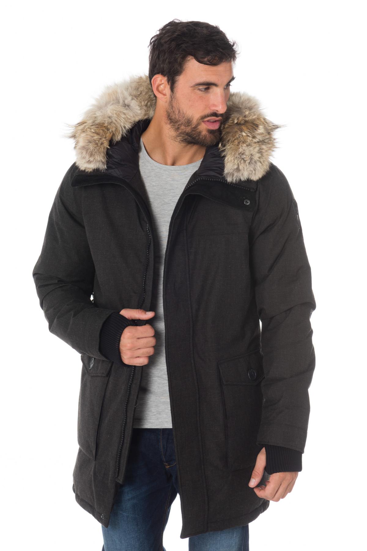 Nobis men's black parka with coyote fur - Image n°3