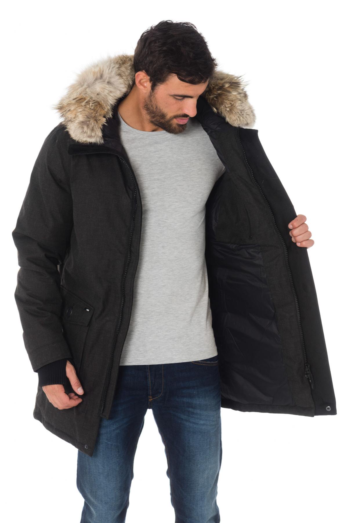 Nobis men's black parka with coyote fur - Image n°5