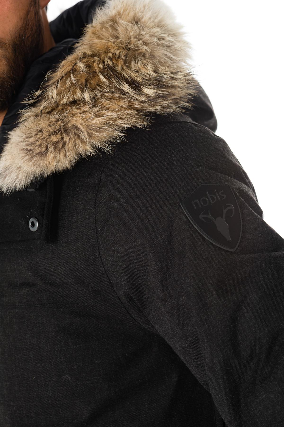 Nobis men's black parka with coyote fur - Image n°7