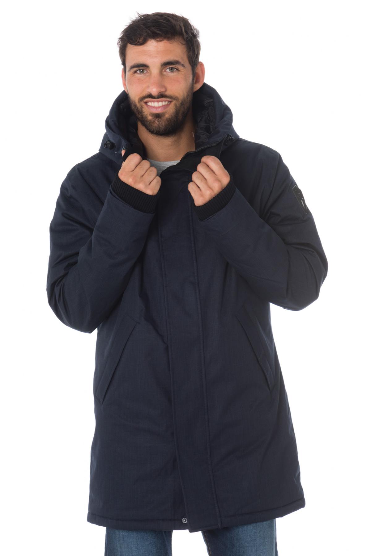 Nobis men's navy blue parka - Image n°1