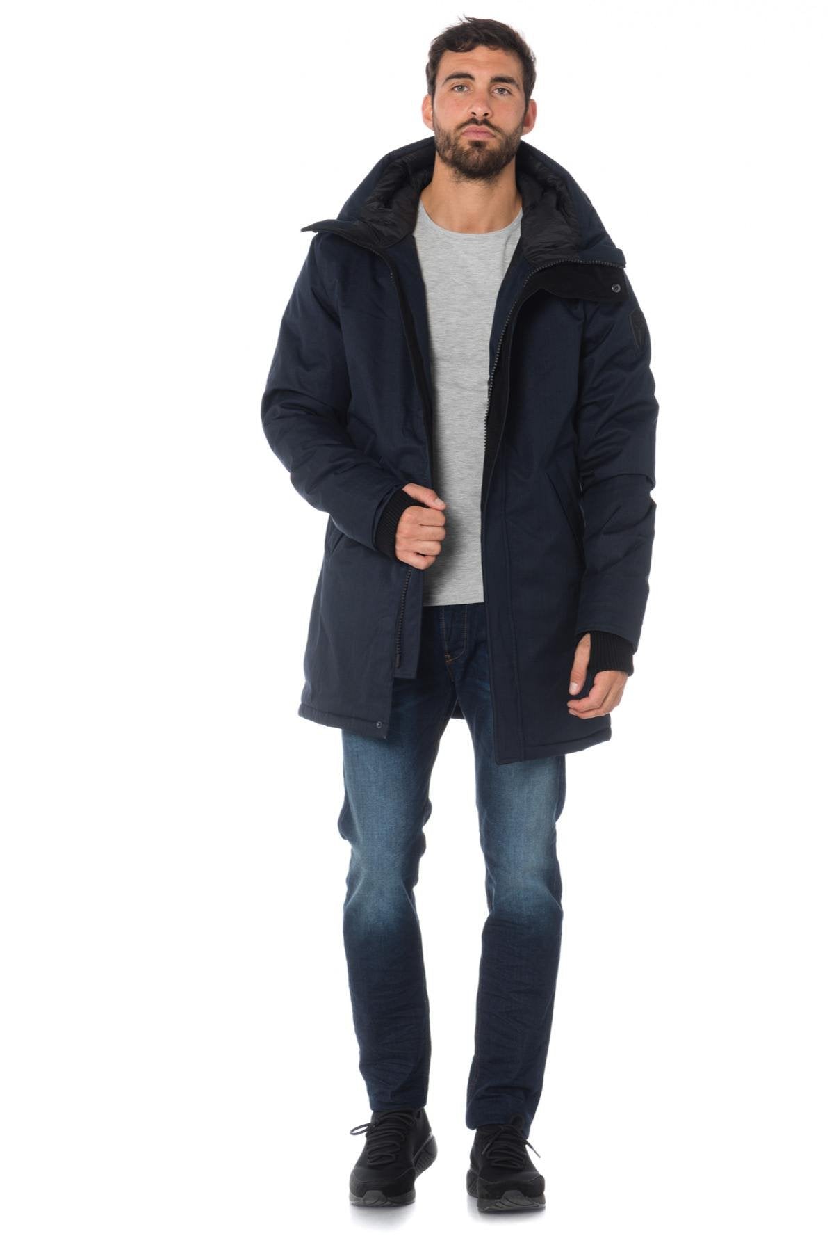 Nobis men's navy blue parka - Image n°2