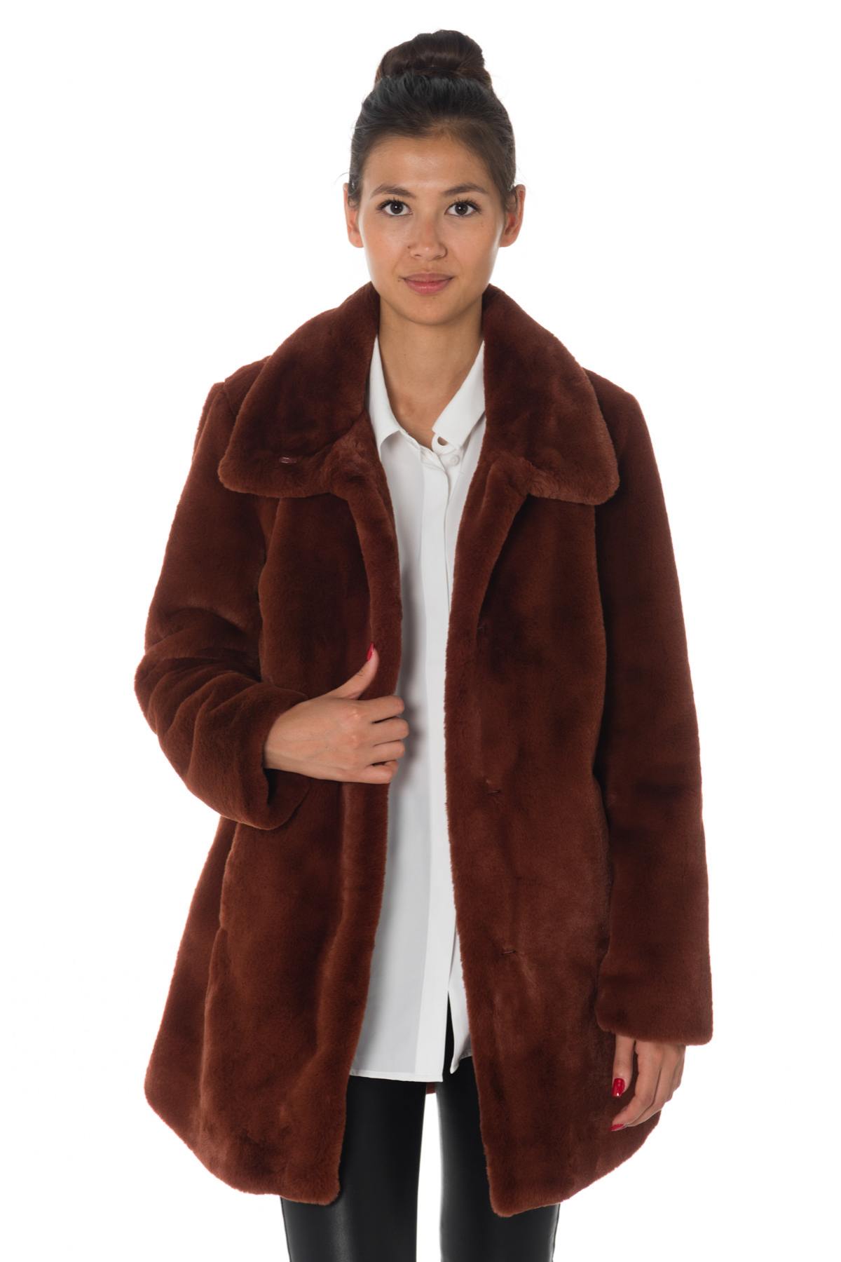 Oakwood rust-colored faux fur coat - Image n°4