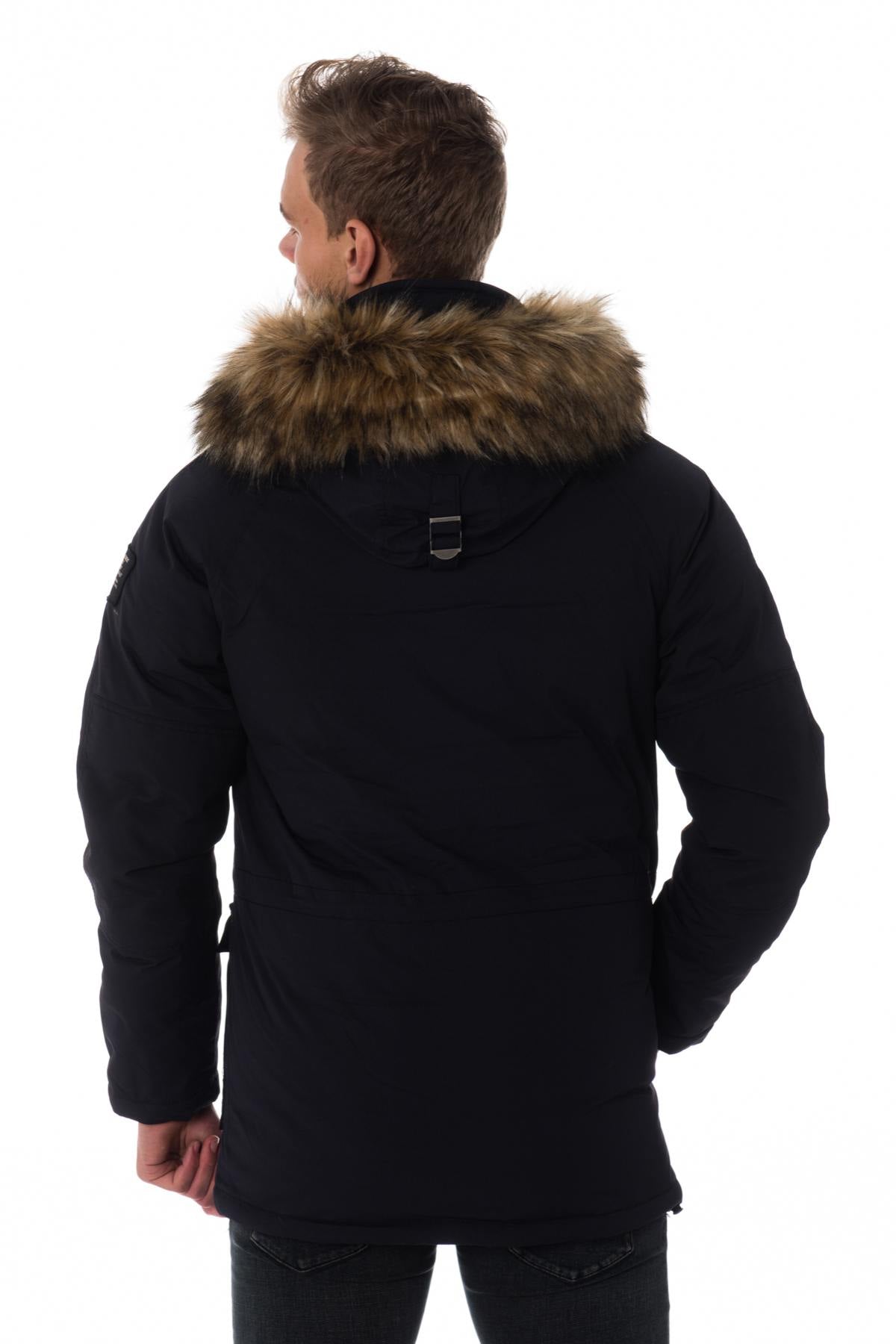 Schott men's parka in navy blue nylon. - Image n°5