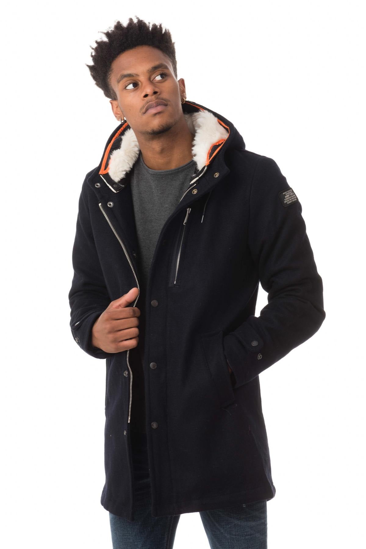 Navy wool parka - Image n°1