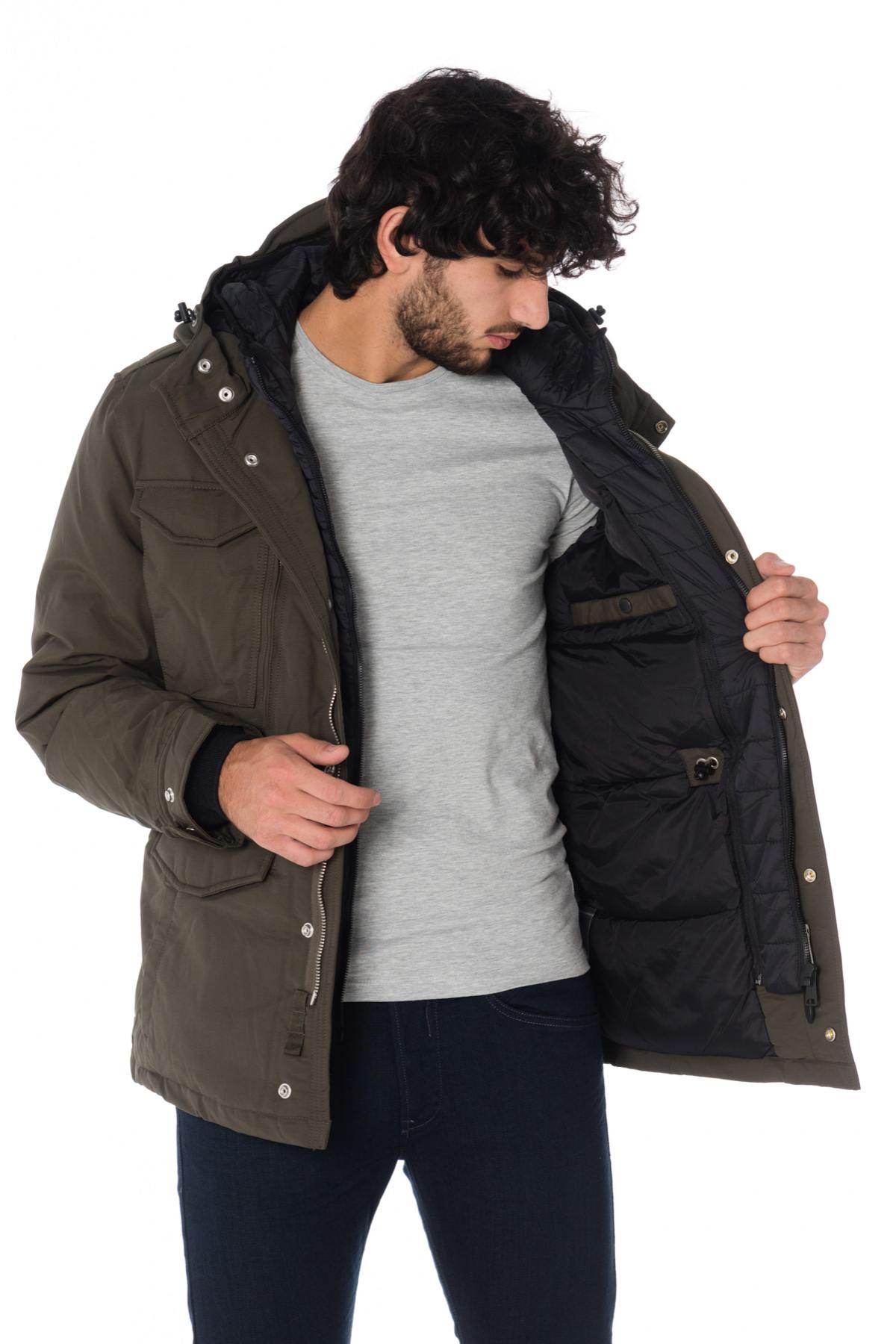 Schott men's khaki/black parka - Image n°7