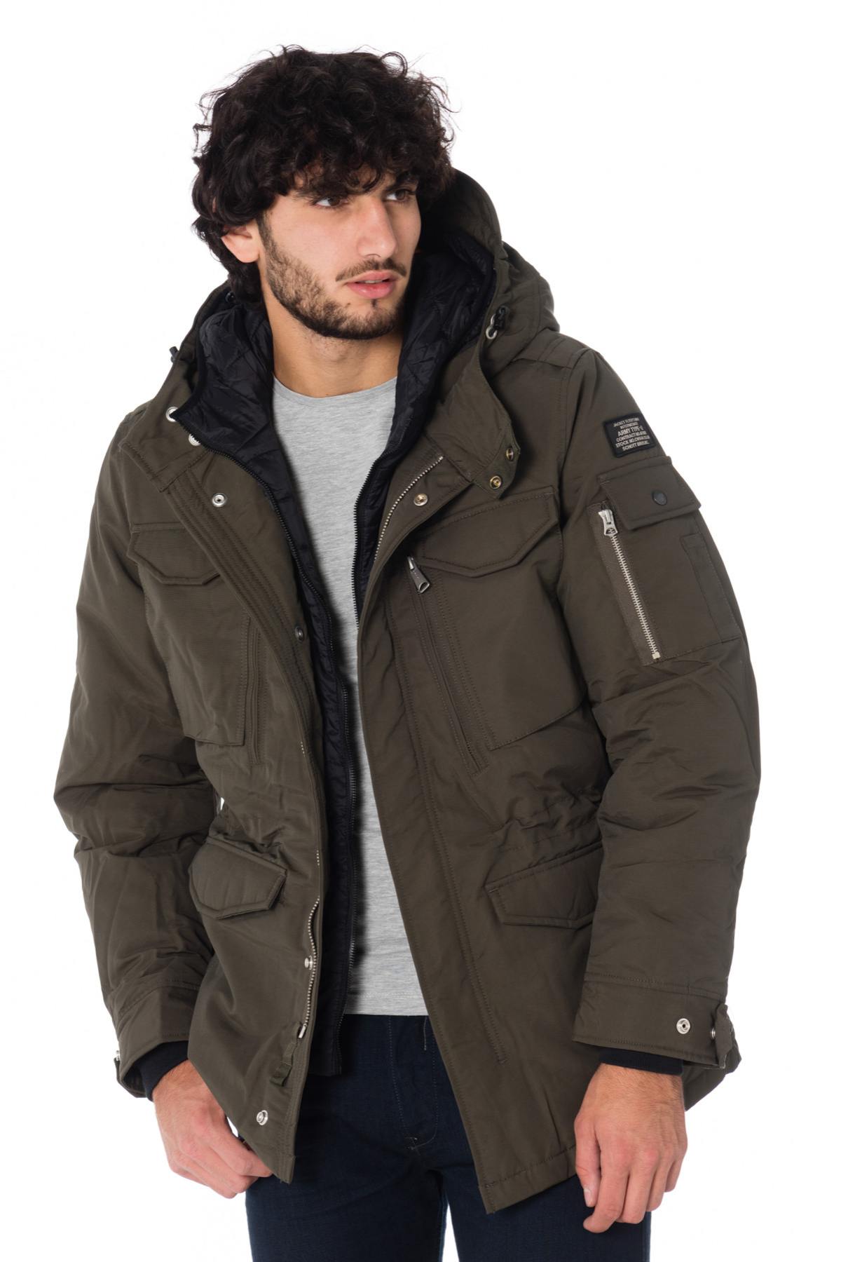 Schott men's khaki/black parka - Image n°3