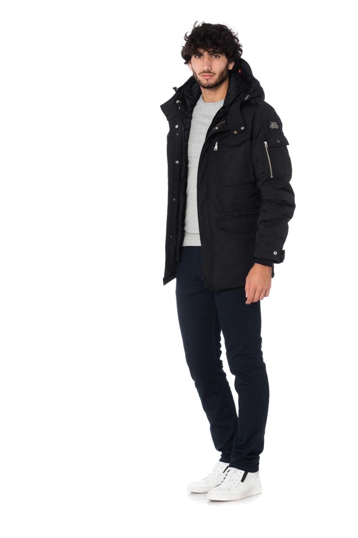 Schott men's black parka - Image n°2