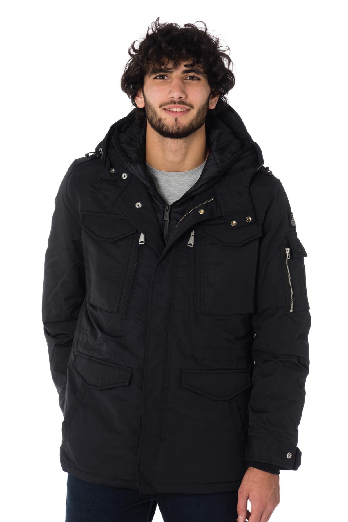 Schott men's black parka - Image n°1