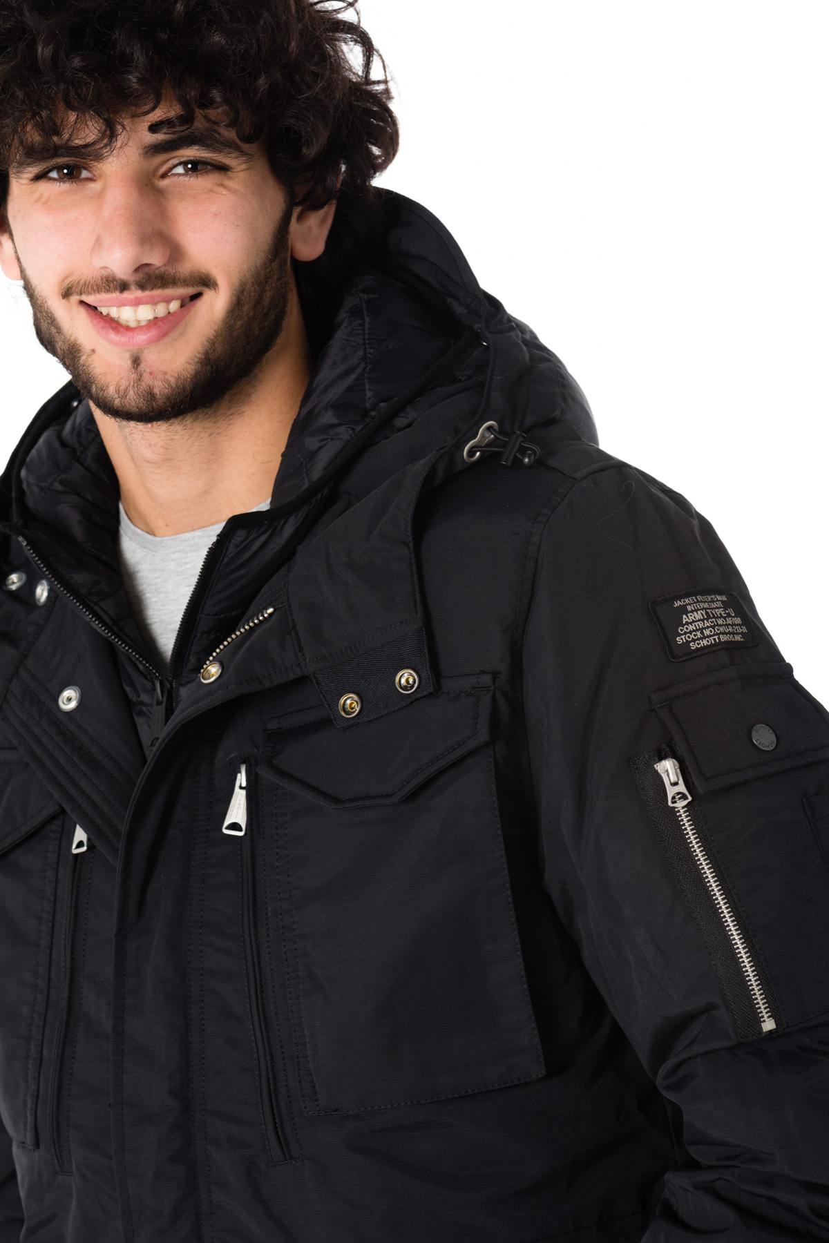 Schott men's black parka - Image n°4