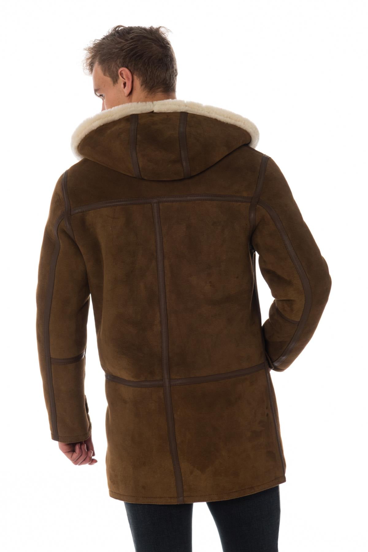 Schott men's shearling duffle coat - Image n°5